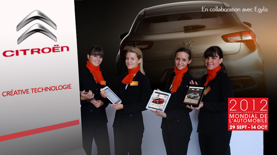 Mission : ergonomie, interactive design. Application iPad digital showroom automobile Citroen