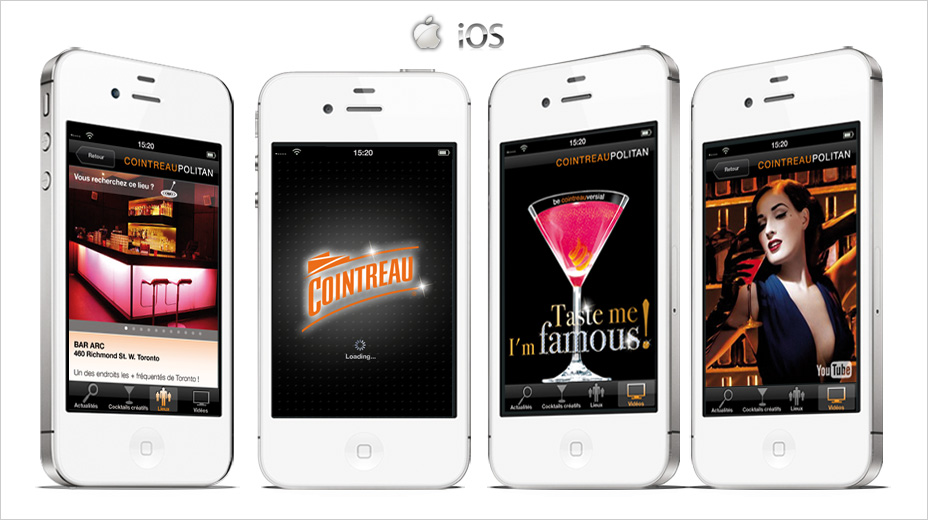 Work: ergonomic, interactive design. Coctails preparation iPhone app